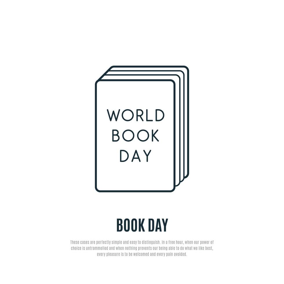 World Book Day line icon isolated on white background. vector