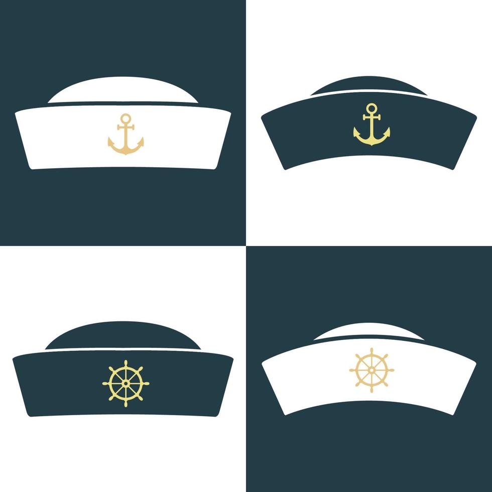 Sailor hat icon set. Vector illustration.
