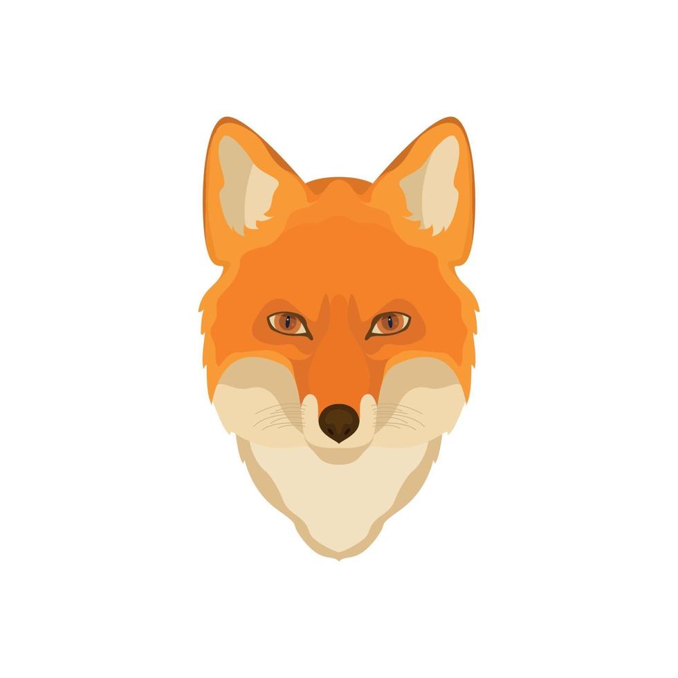 Orange Fox head. Vector image.
