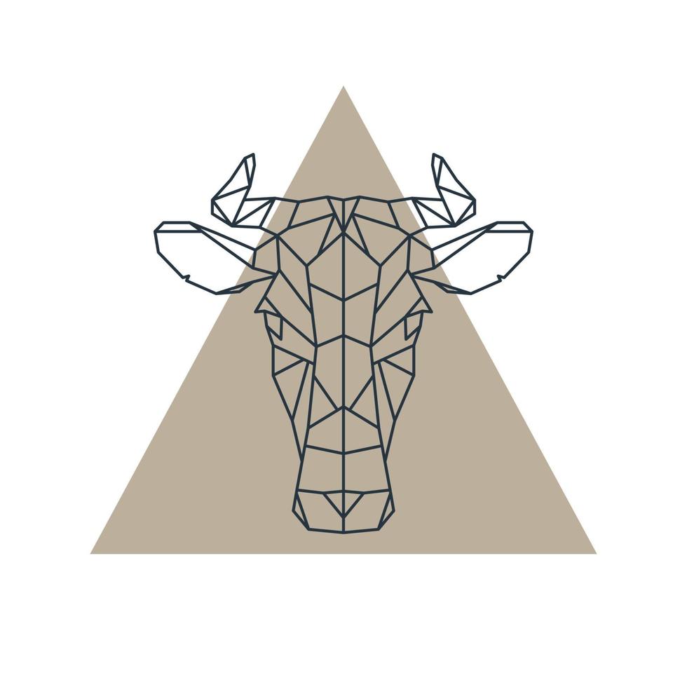 cabeza de vaca geométrica. icono de animal. vector