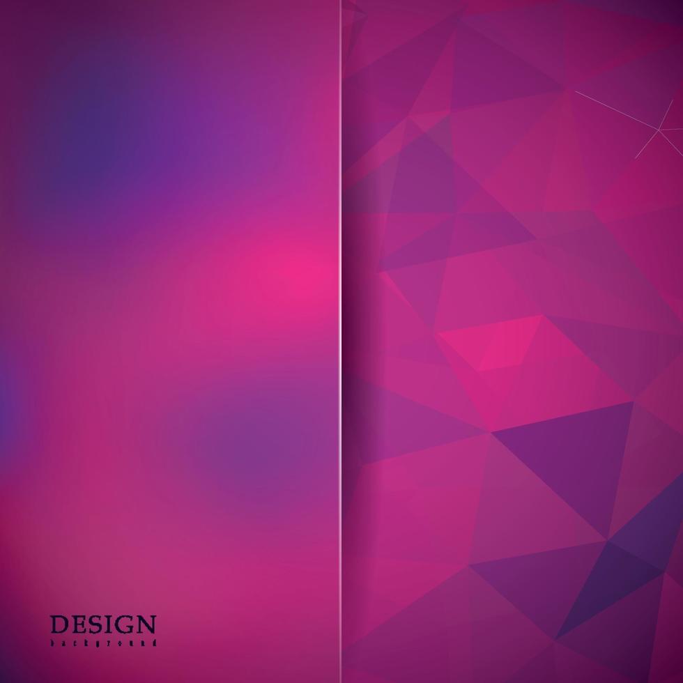 Fondo de mosaico abstracto. Fondo geométrico de triángulos rosa, púrpura, violeta. vector