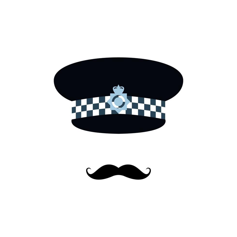 London police officer on white background. Avatar for app. vector