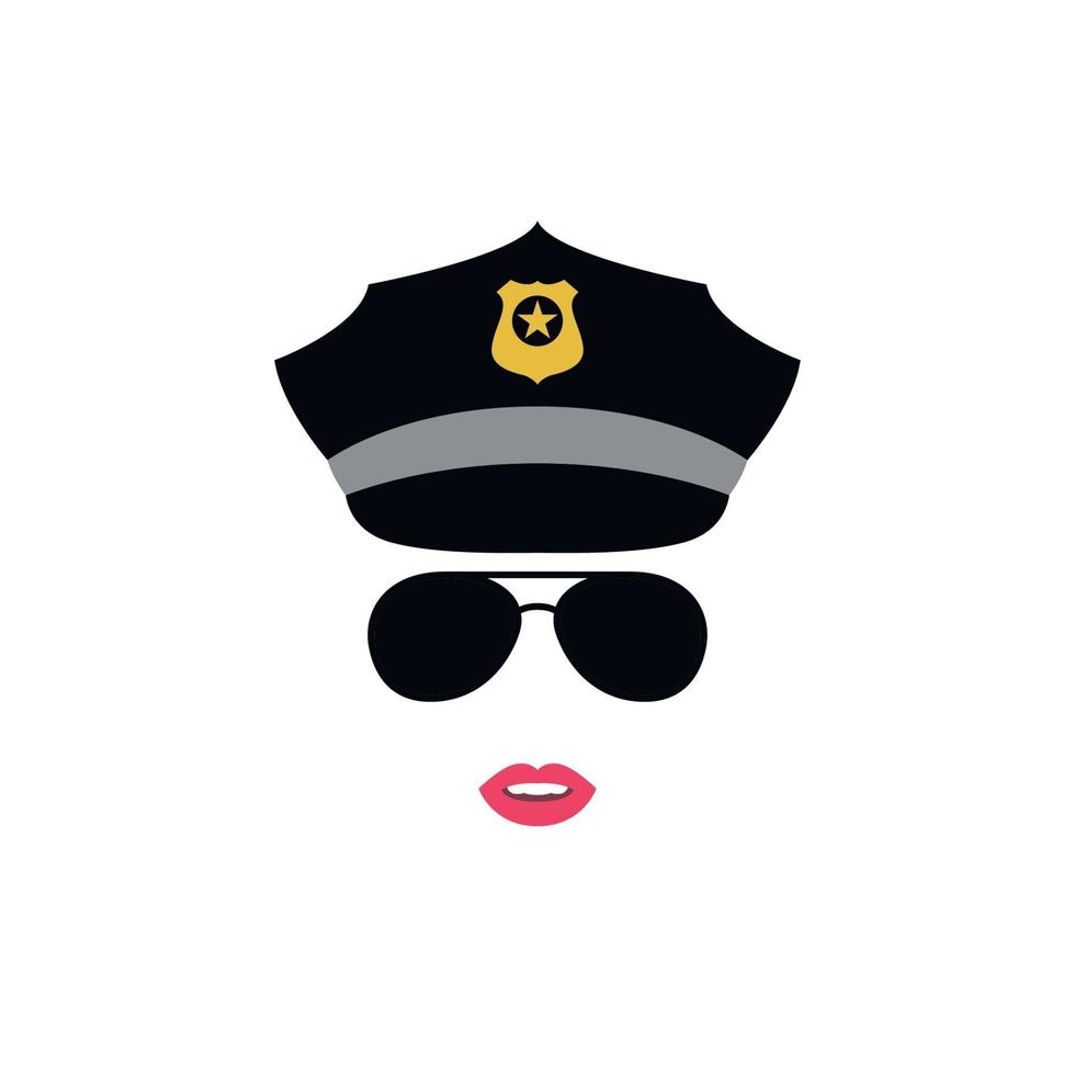 Police Woman avatar. Police icon. Vector illustration.