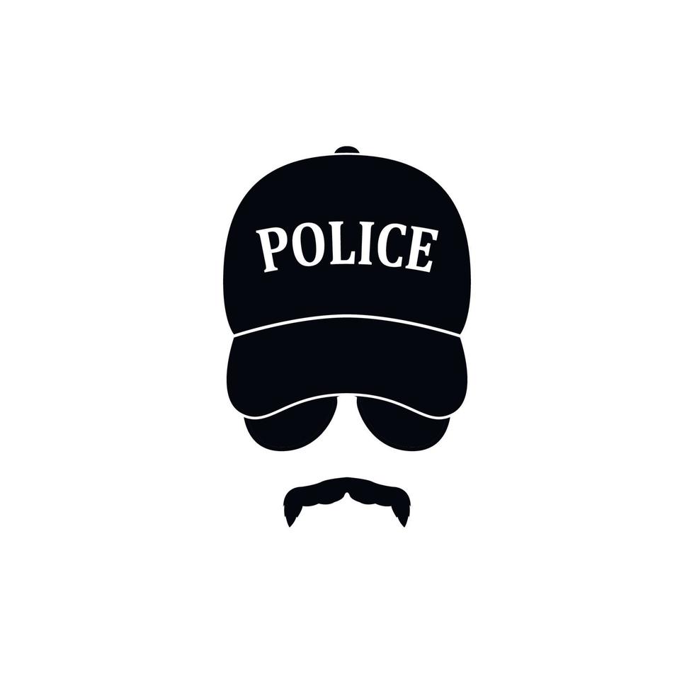 Policeman in baseball cap and sunglasses. Vector illustration.