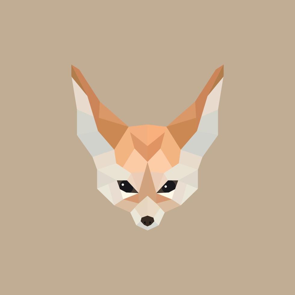 estilo poligonal fennec fox. ilustración vectorial. vector