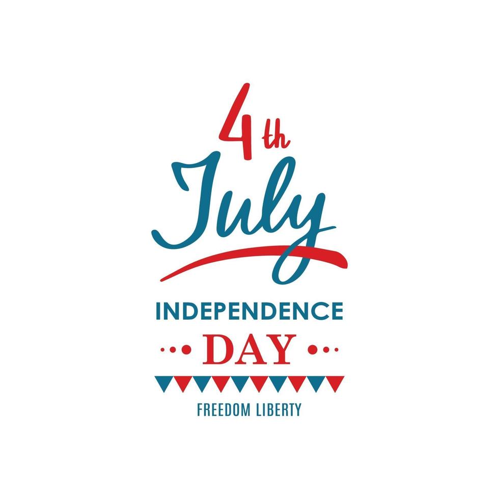 Happy United States Independence Day. 4th of July. Vector greeting card with lettering.