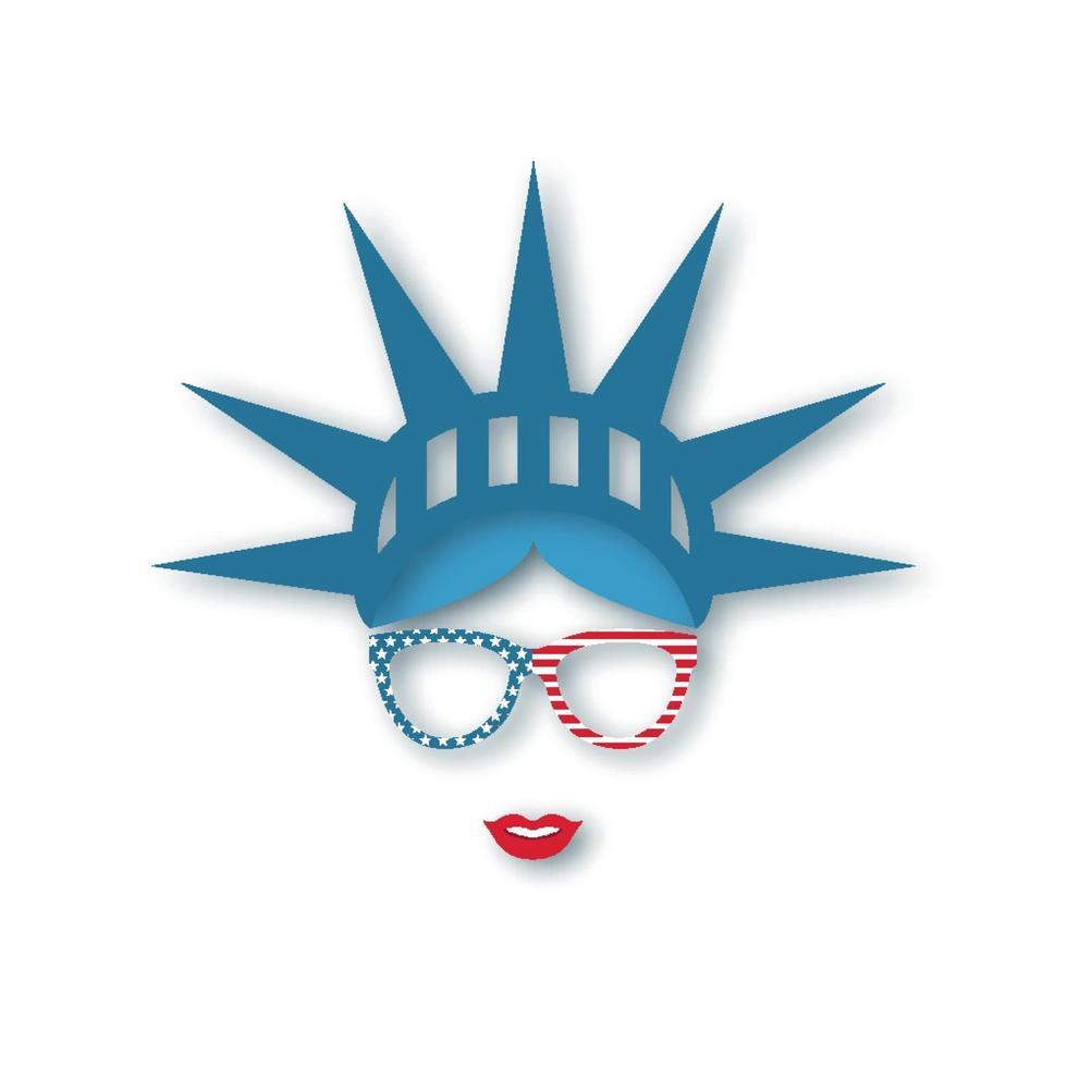 4th July Independence Day face design vector