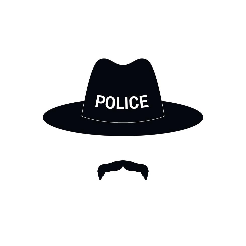 avatar del sheriff. policía con bigote y sombrero. vector