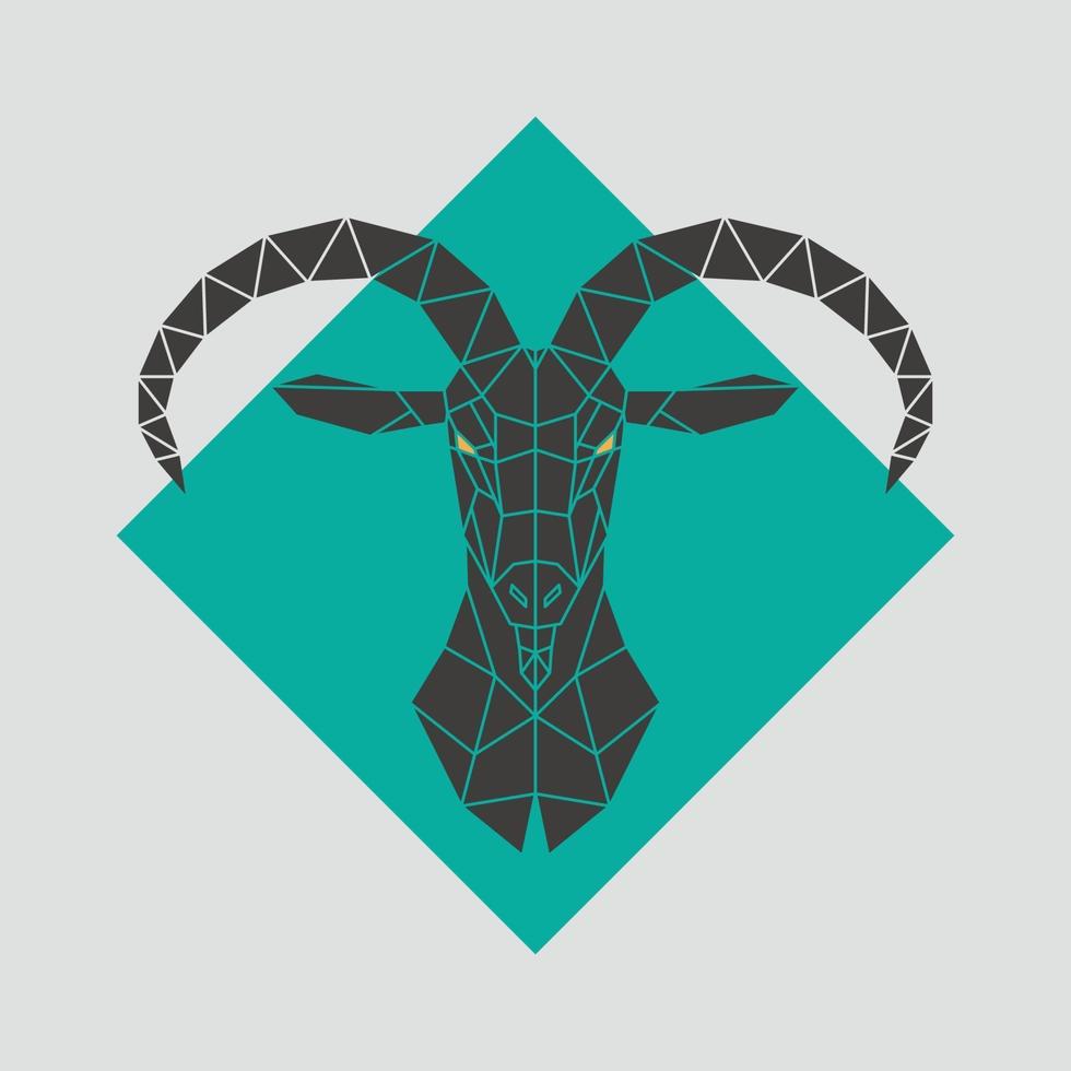 Mountain goat polygonal head. Vector illustration.