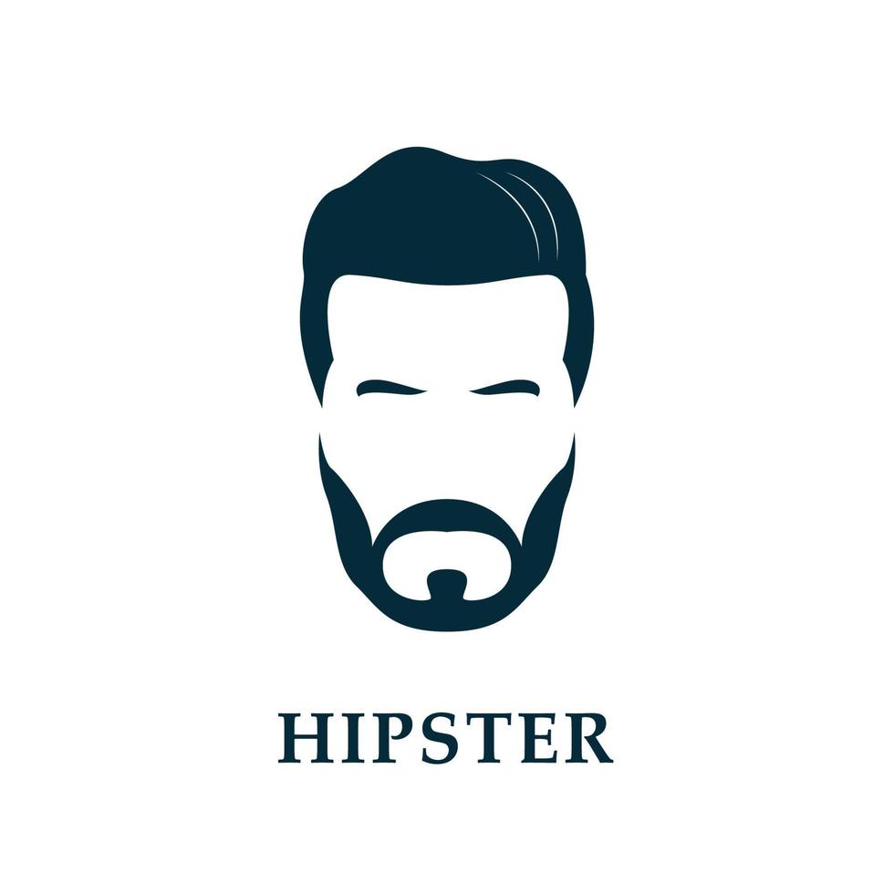 Hipster face. Men's beard and hair. vector