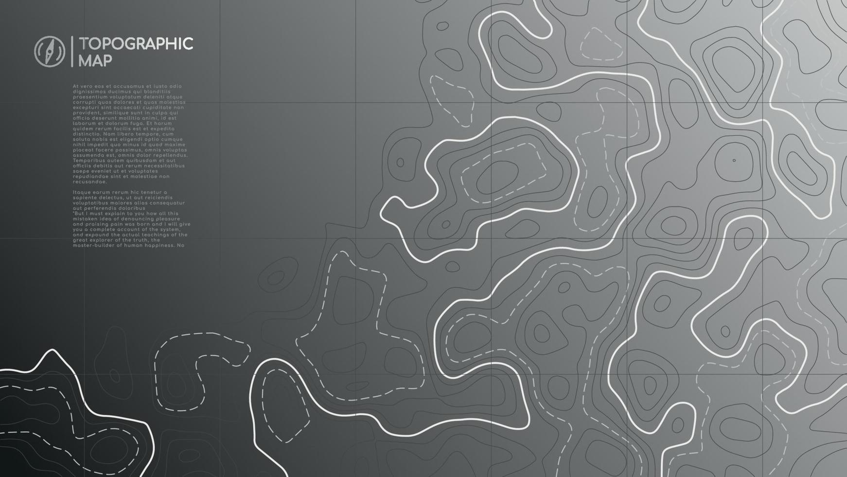 Topographic line map. Abstract topographic map banner with copy space. vector