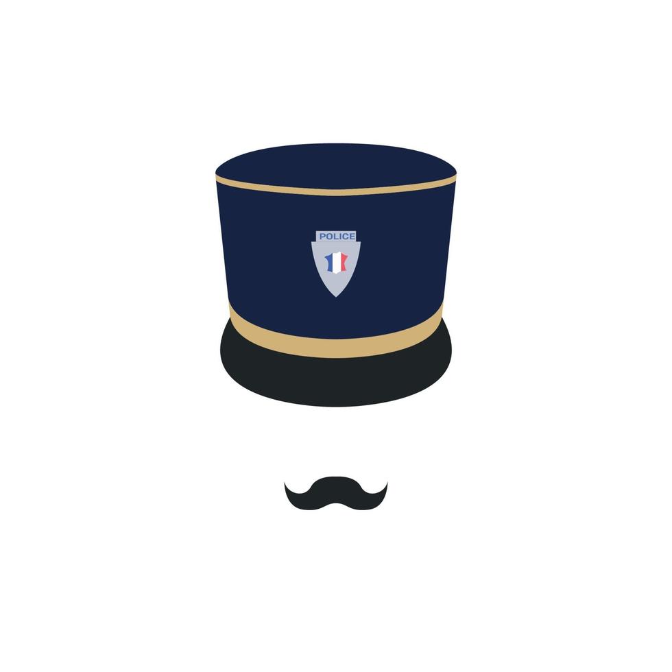 France police officer in hat. Policeman avatar. vector
