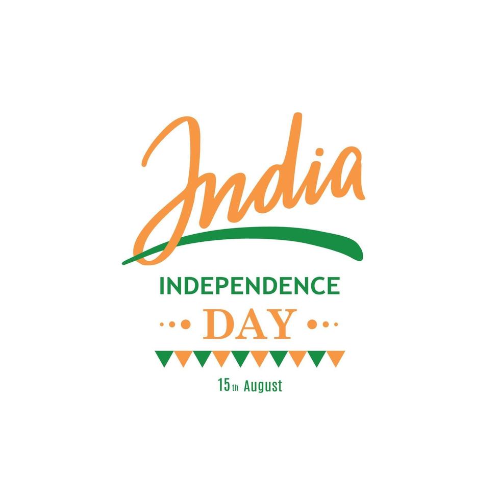 Greeting card for celebrating Independence Day of India. 15th August. vector