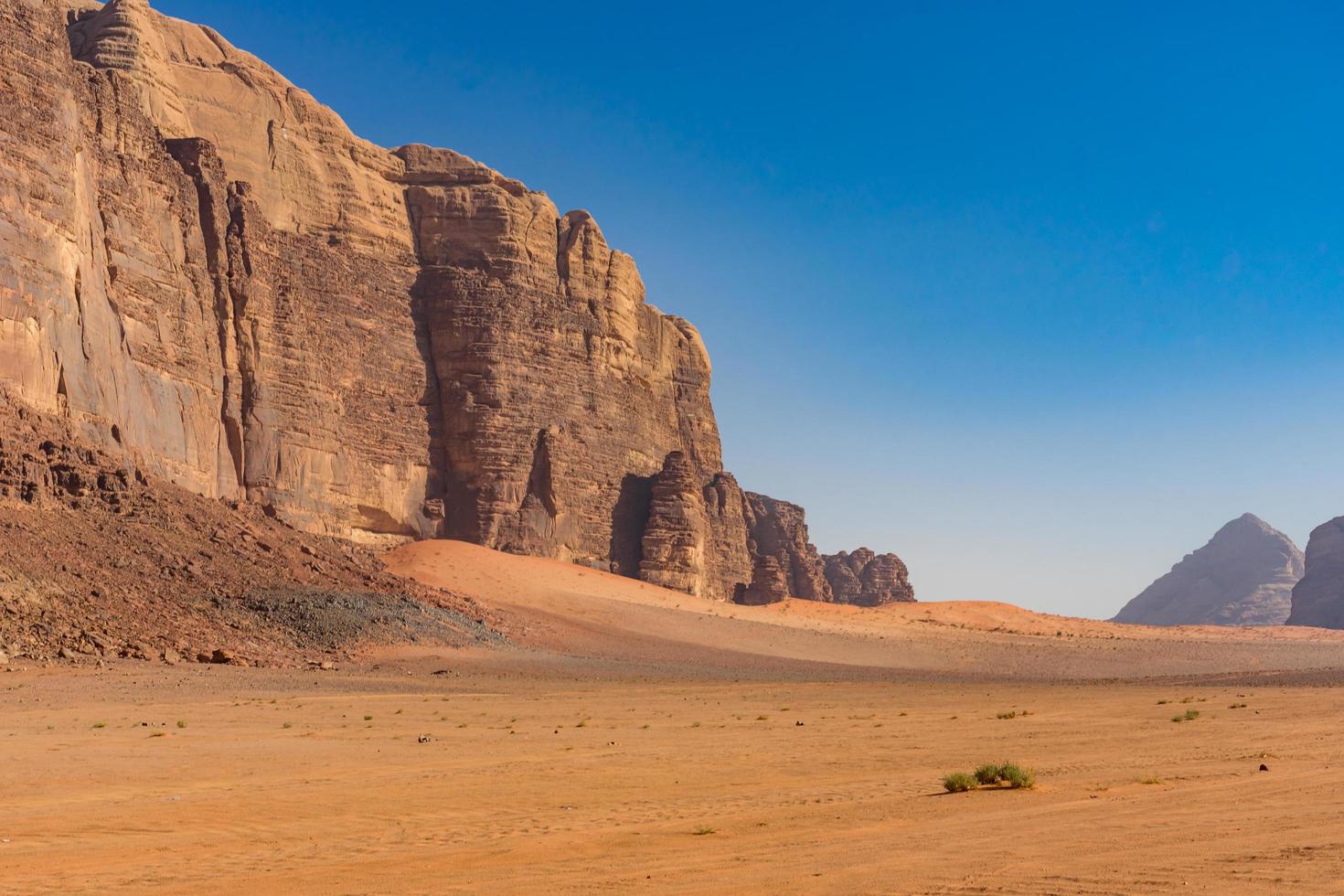 Red mountains of Wadi Rum desert in Jordan photo