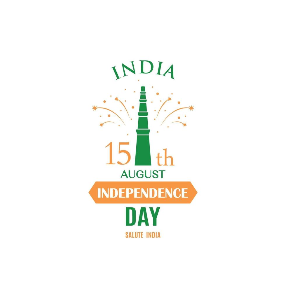 Greeting card for celebrating Independence Day of India, 15th August. Indian festive banner. vector