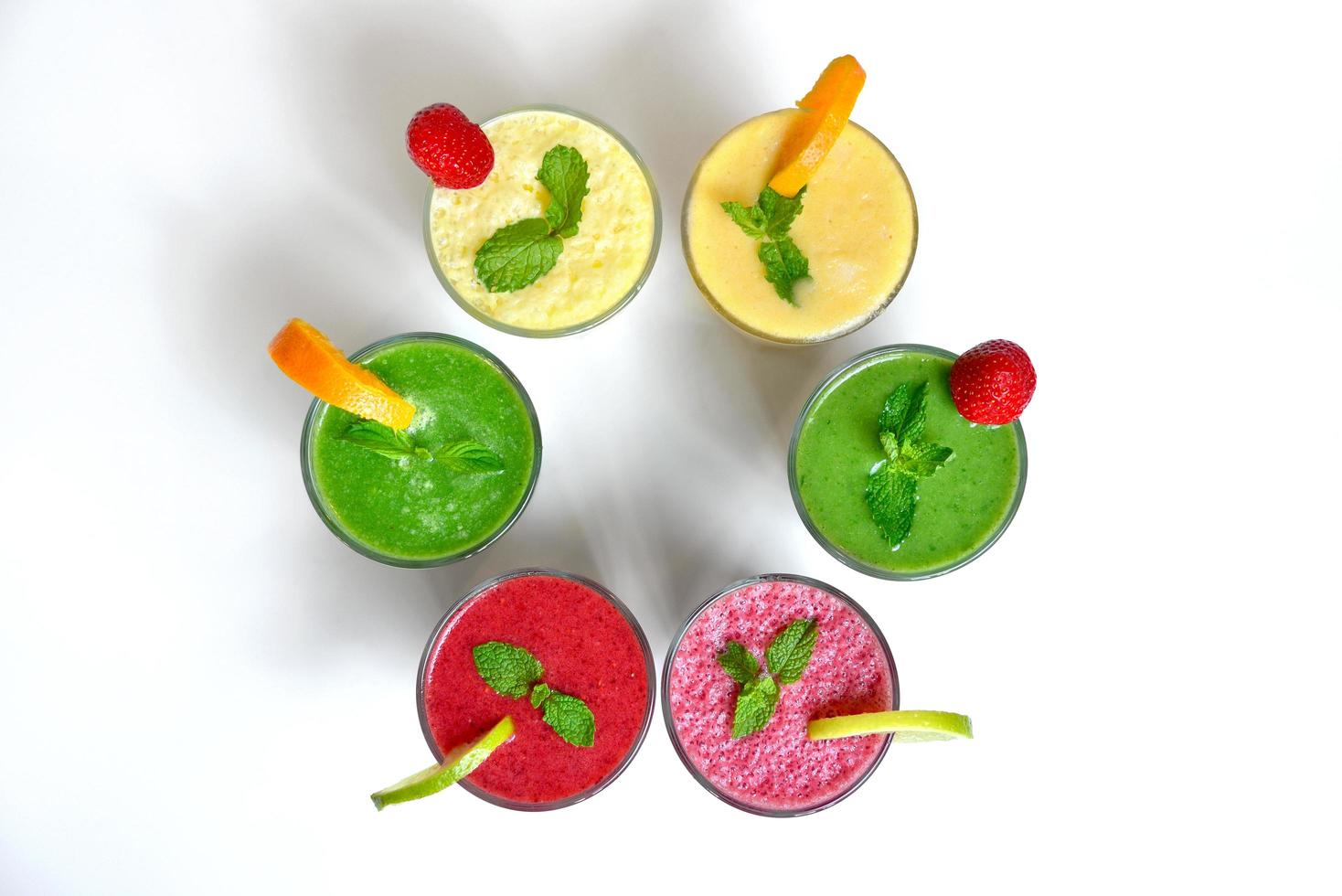 Top view of smoothies photo