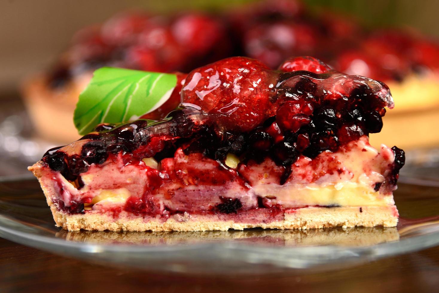 Slice of berry pie photo