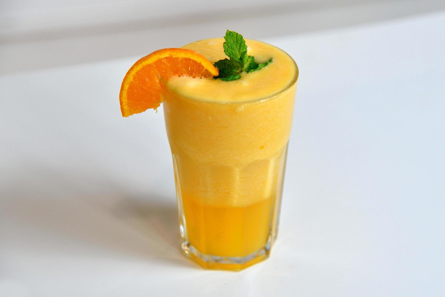 Healthy yellow smoothie photo