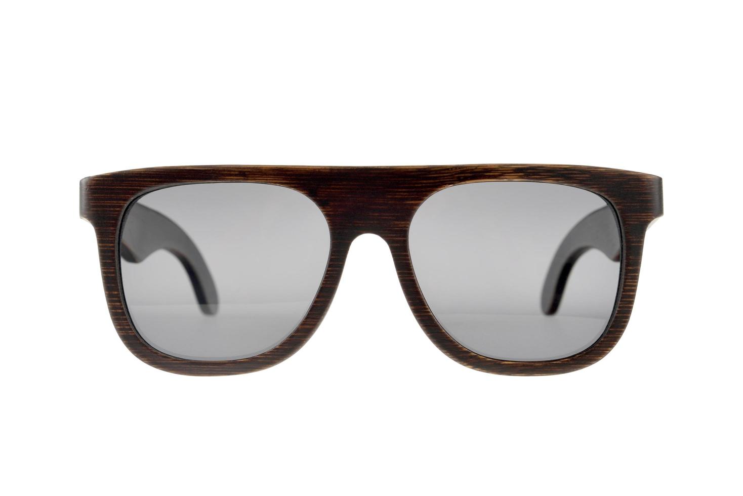 Square dark-wood sunglasses photo