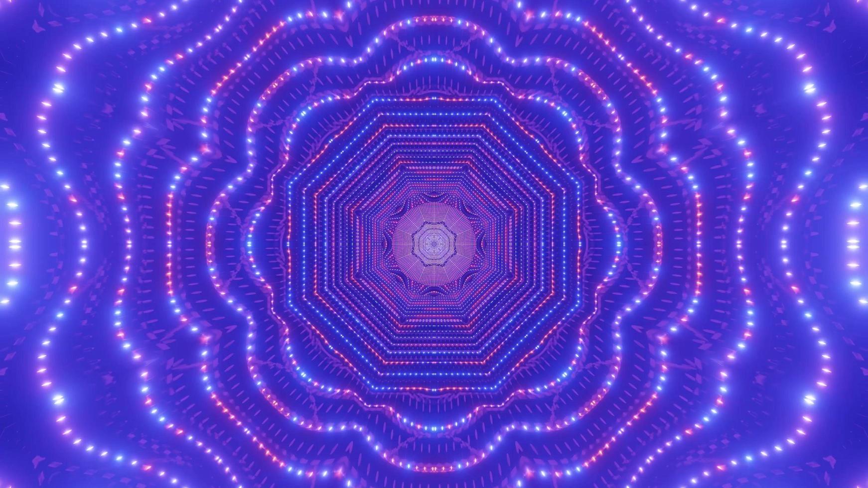 Colorful light and shapes kaleidoscope 3d illustration for background or wallpaper photo