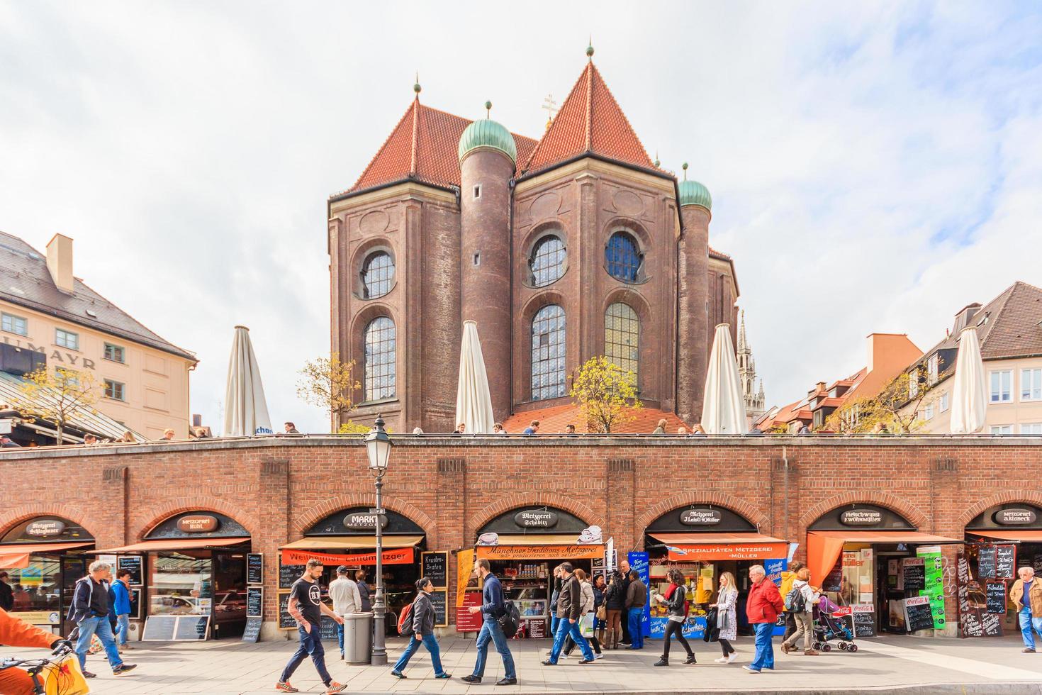 Pedestrians at the Viktualienmarkt in Munich, Germany, 2016 photo