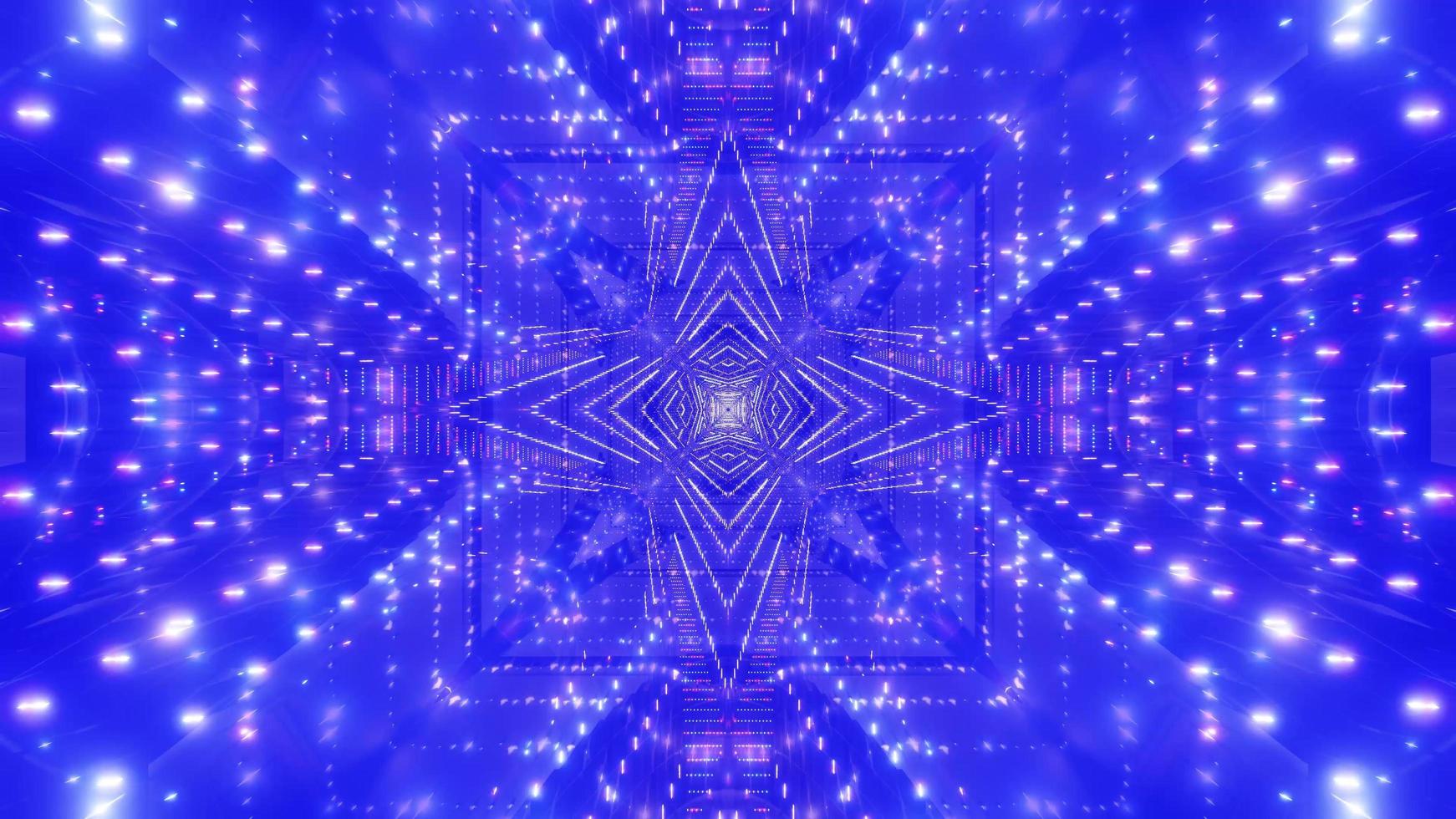Blue and white light and shapes kaleidoscope 3d illustration for background or wallpaper photo