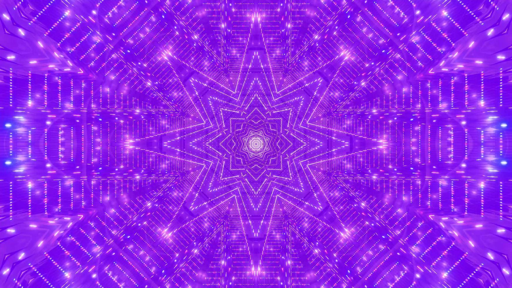 Purple, blue and white light and shapes kaleidoscope 3d illustration for background or wallpaper photo