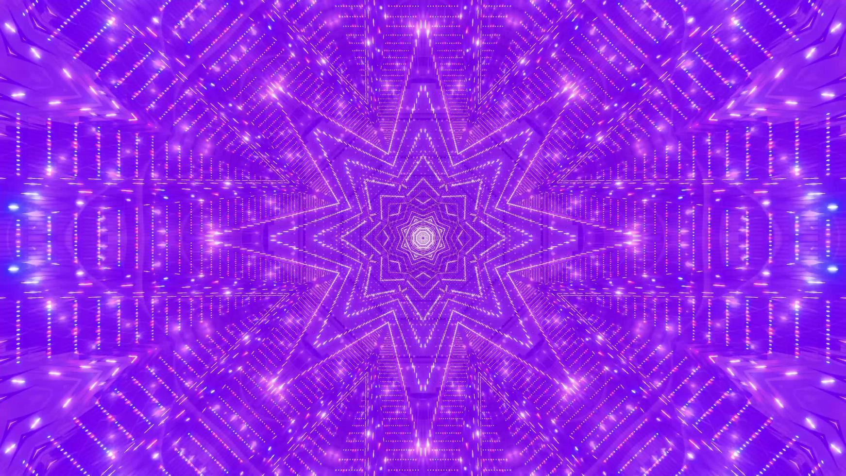 Purple, blue and white light and shapes kaleidoscope 3d illustration for background or wallpaper photo