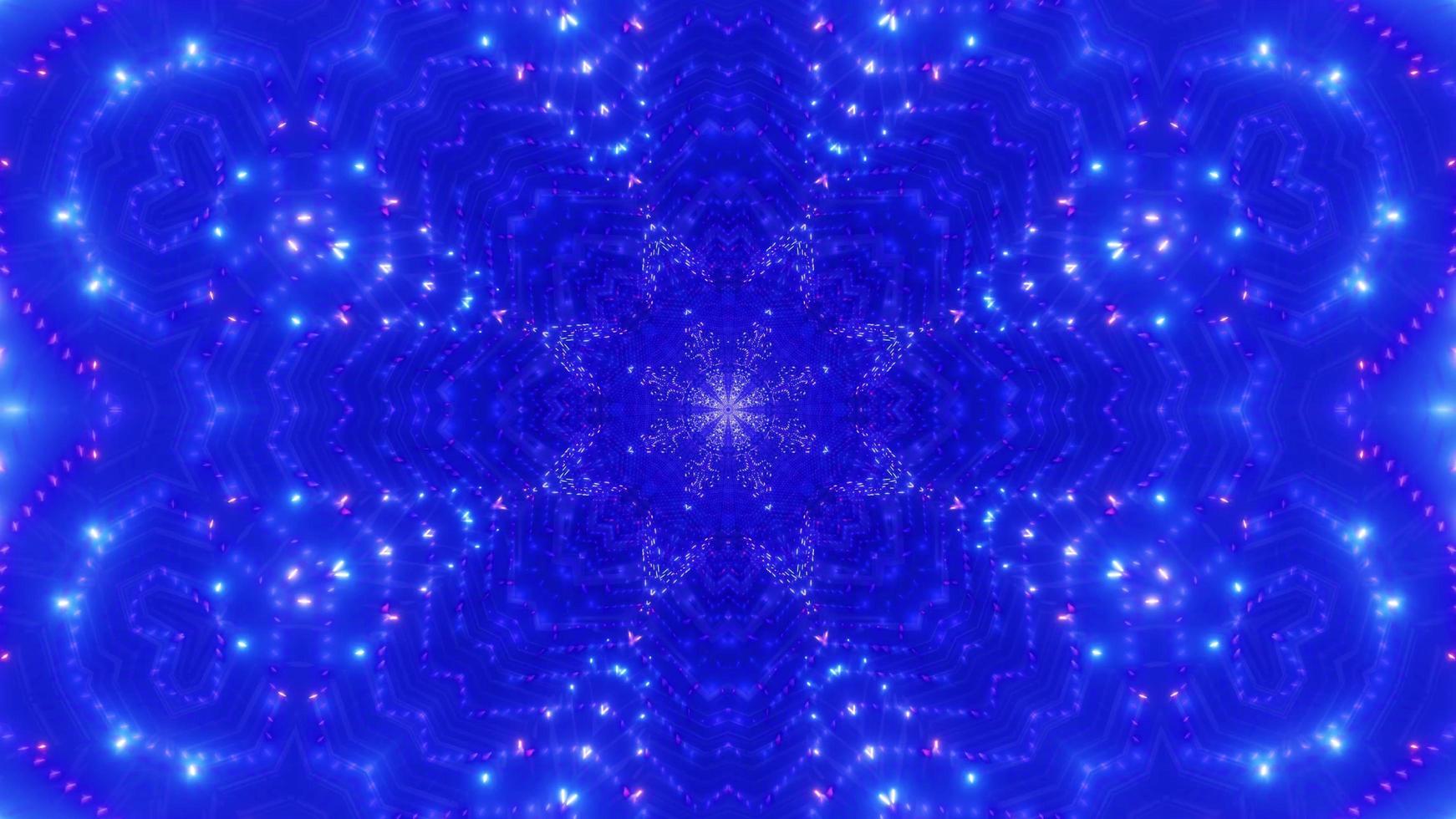 Blue and white light and shapes kaleidoscope 3d illustration for background or wallpaper photo