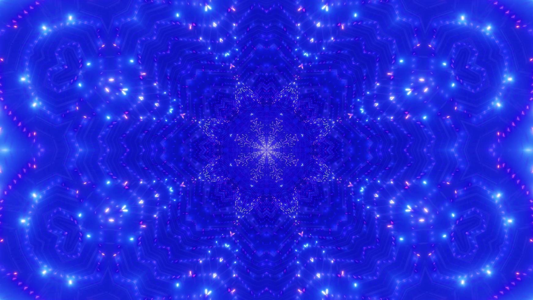 Blue and white light and shapes kaleidoscope 3d illustration for background or wallpaper photo