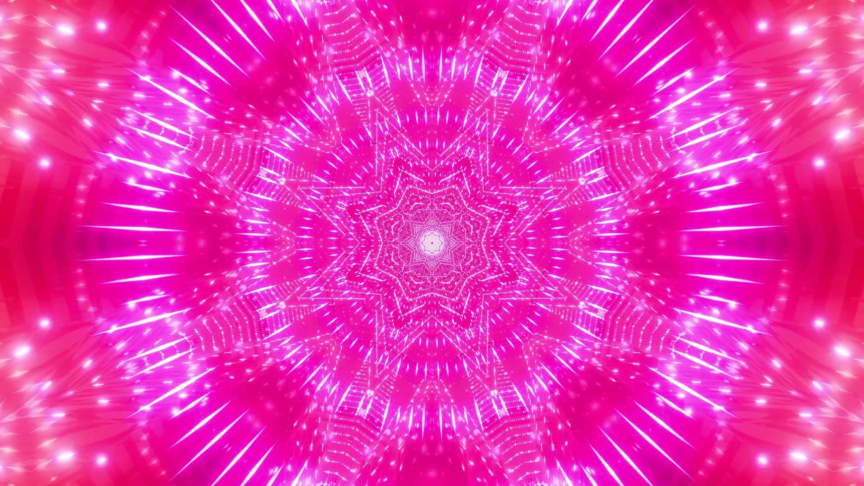 Purple, red, pink, and white light and shapes kaleidoscope 3d illustration for background or wallpaper photo