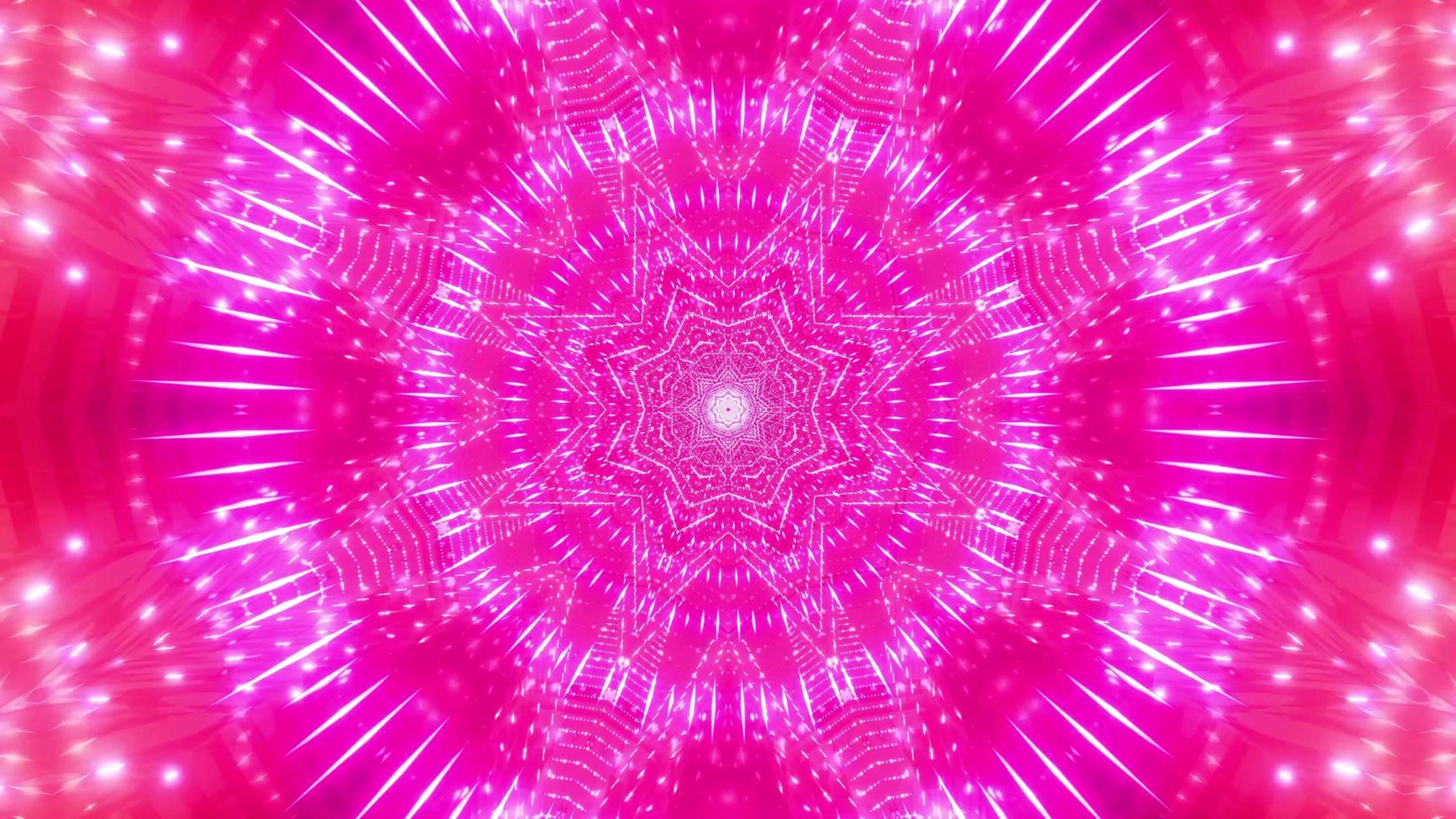 Purple, red, pink, and white light and shapes kaleidoscope 3d illustration for background or wallpaper photo