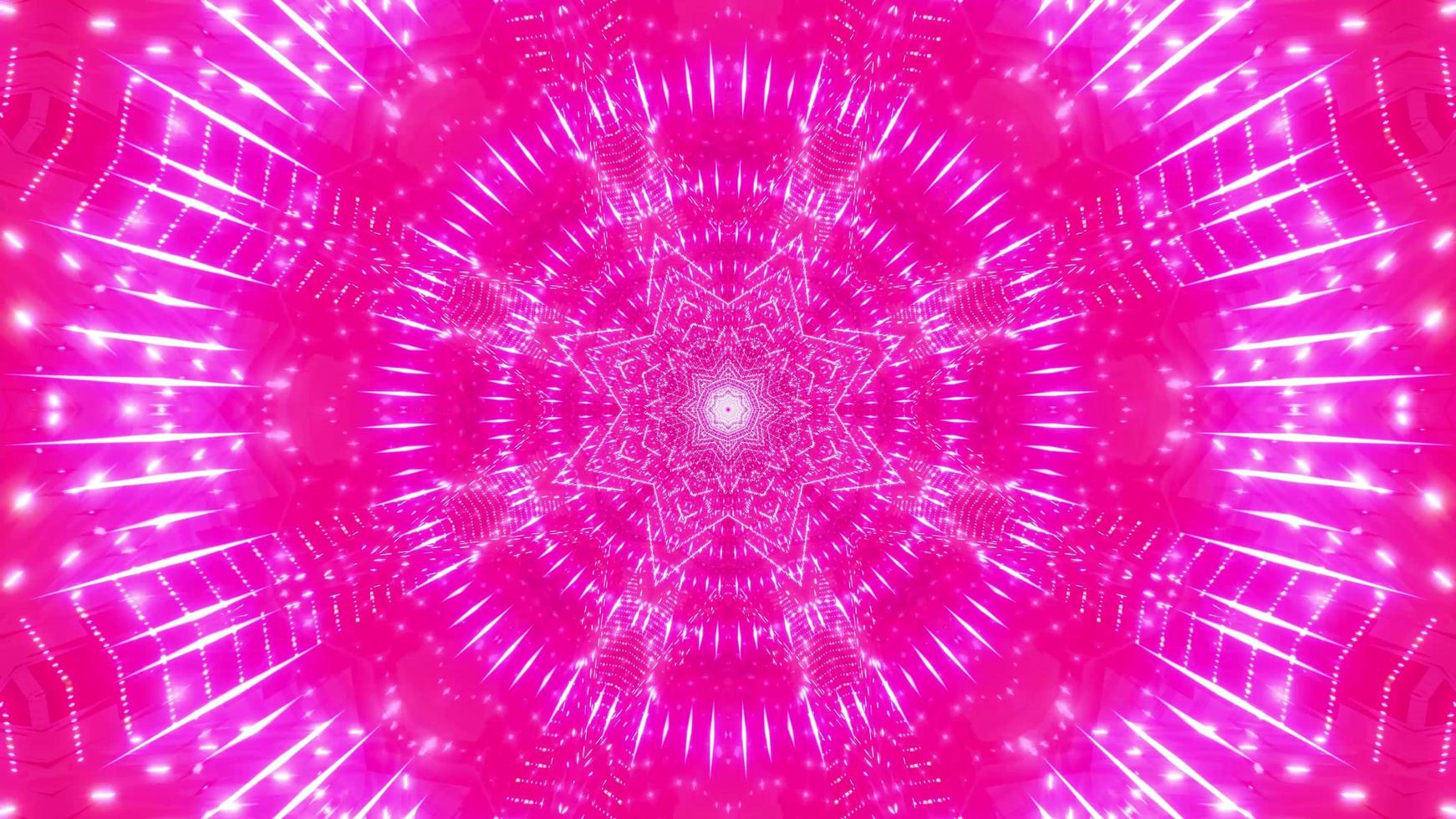 Purple, red, pink, and white light and shapes kaleidoscope 3d illustration for background or wallpaper photo