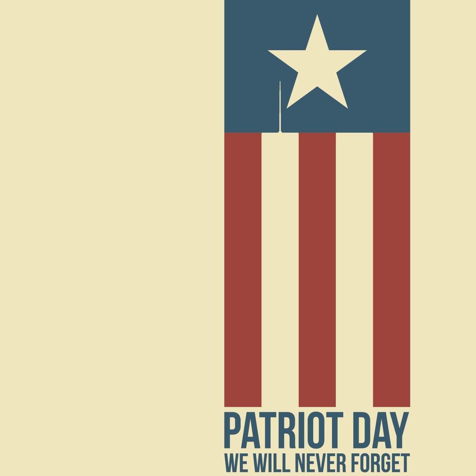 Patriot day. Two twin towers depicted on the flag. vector