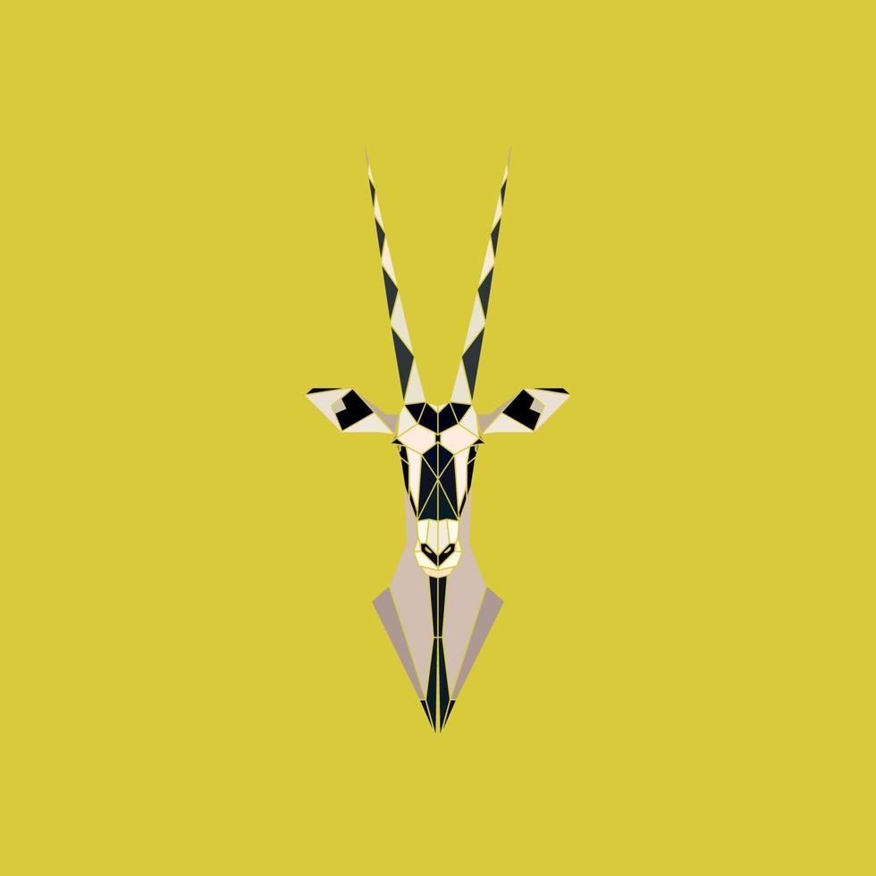 African Safari Oryx Gazella or Gemsbok Antelope head vector