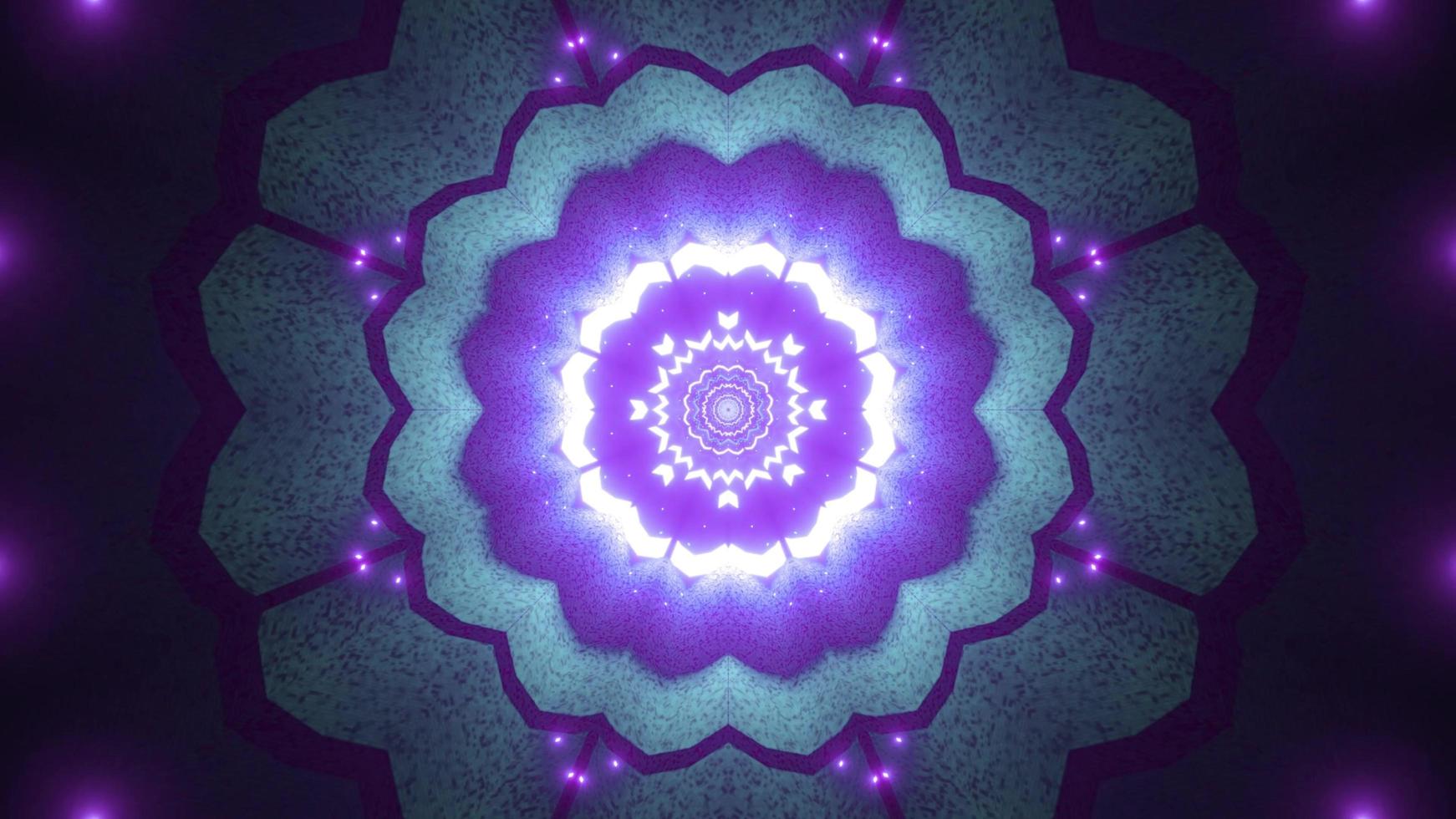 Blue, purple, and white lights and shapes kaleidoscope 3d illustration for background or wallpaper photo