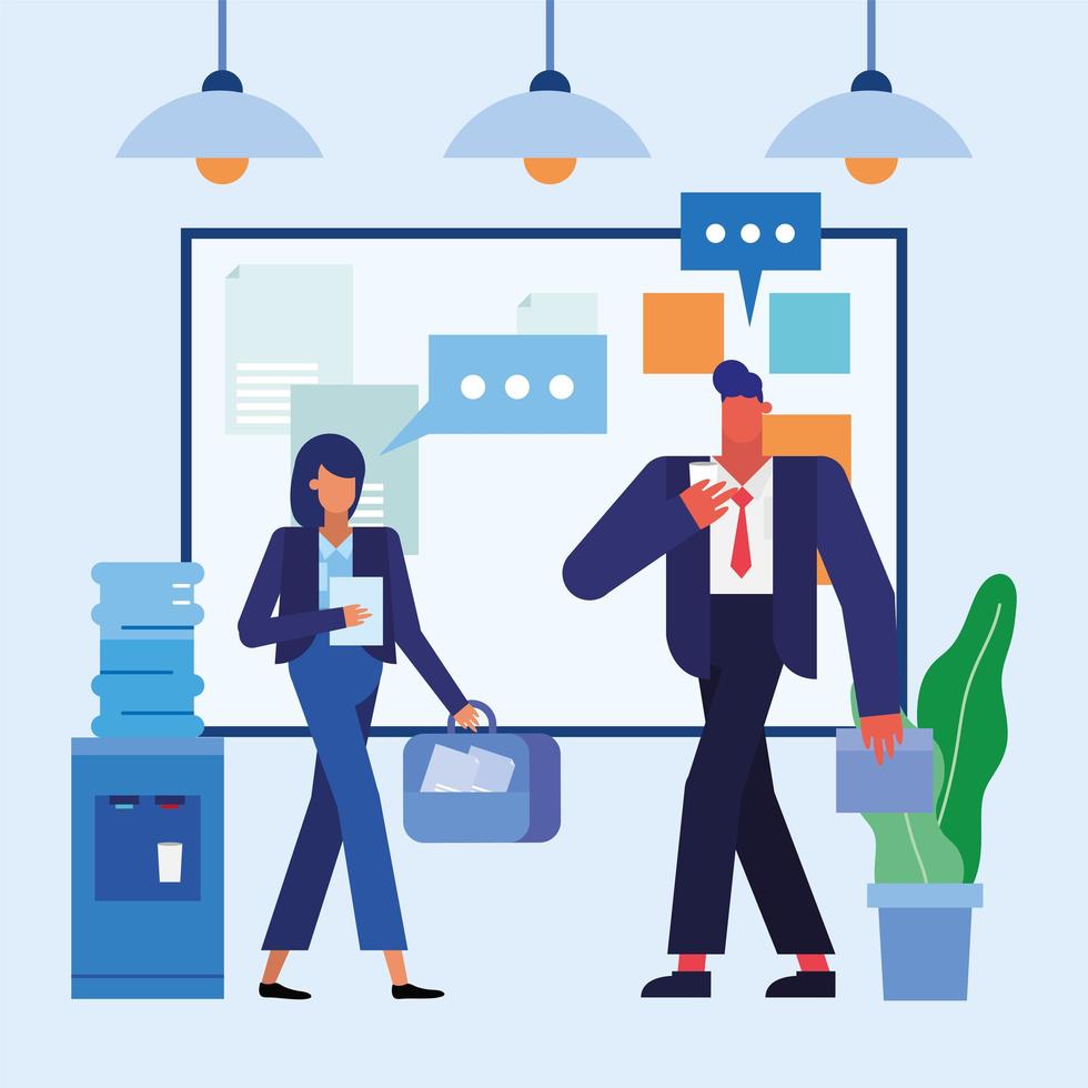 Flat design businesspeople in the office vector