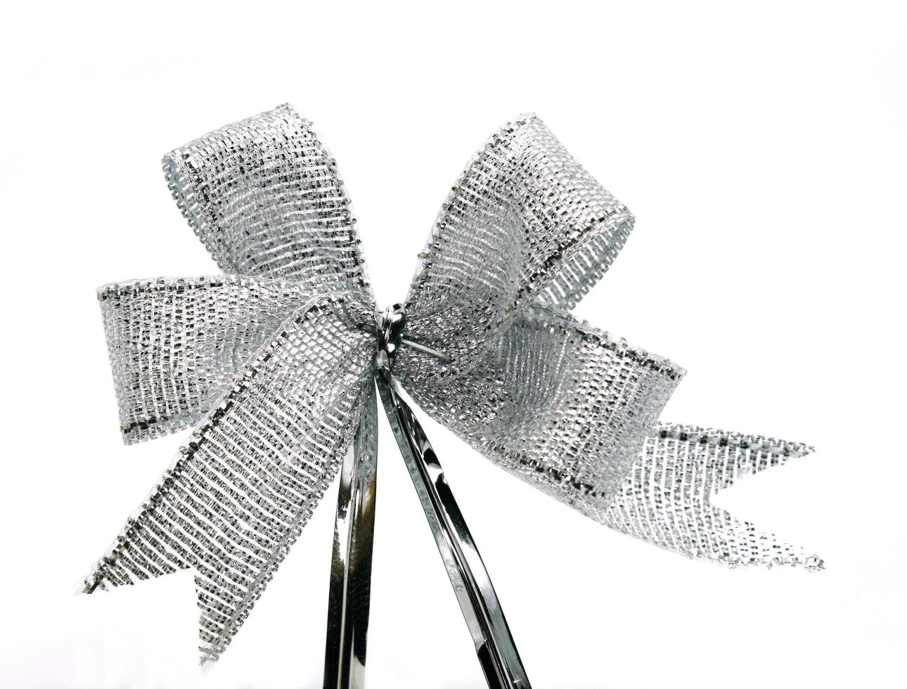 Silver ribbon bow photo