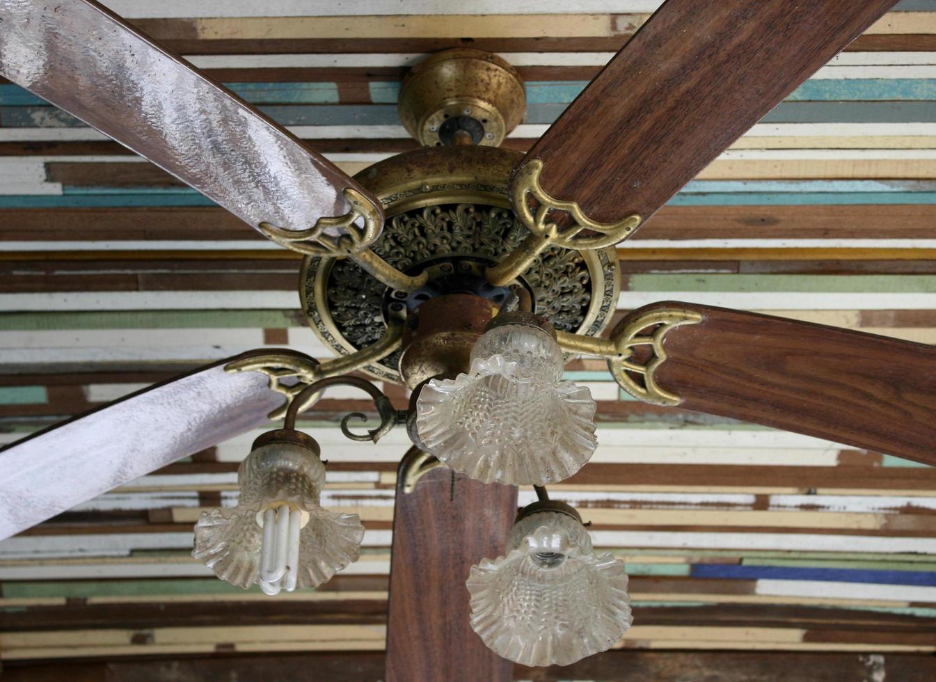 Wooden ceiling fan photo
