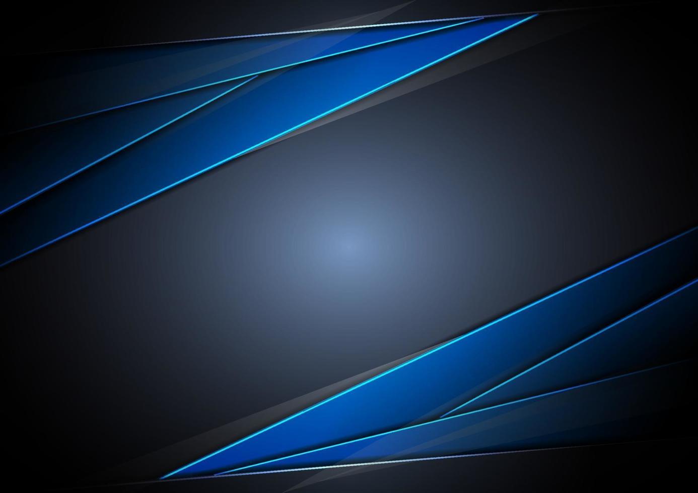 Abstract template blue metallic overlap with blue light modern technology style on dark background. vector