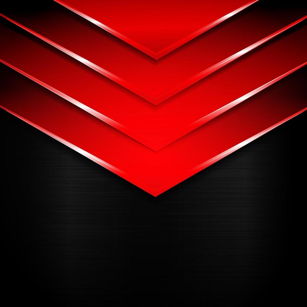 Abstract red metal arrow overlapping on metal background texture. vector
