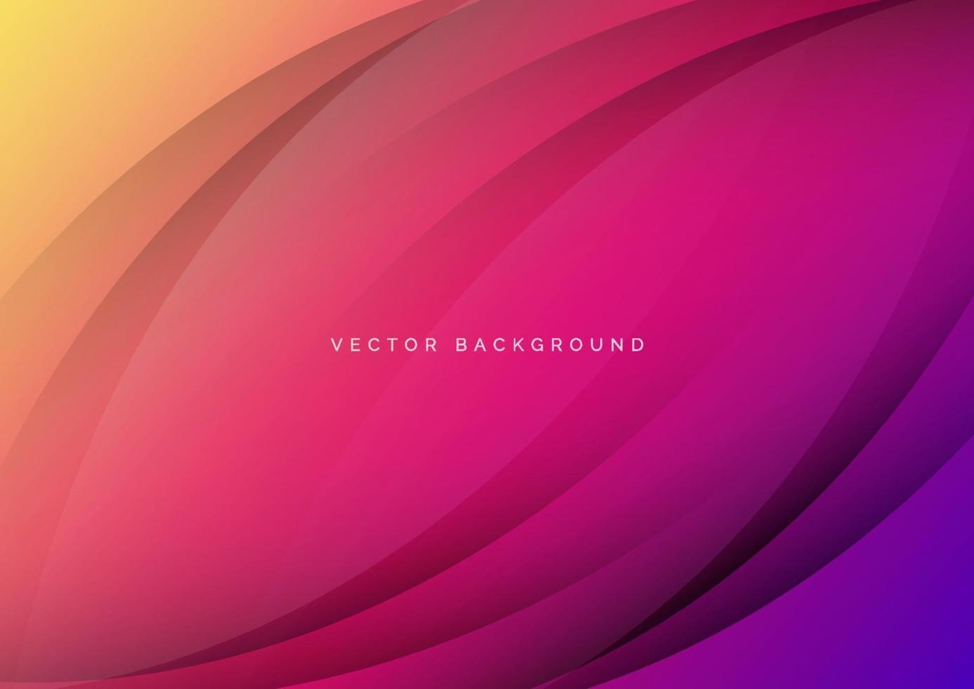 Abstract modern yellow pink and purple gradient curved background. vector