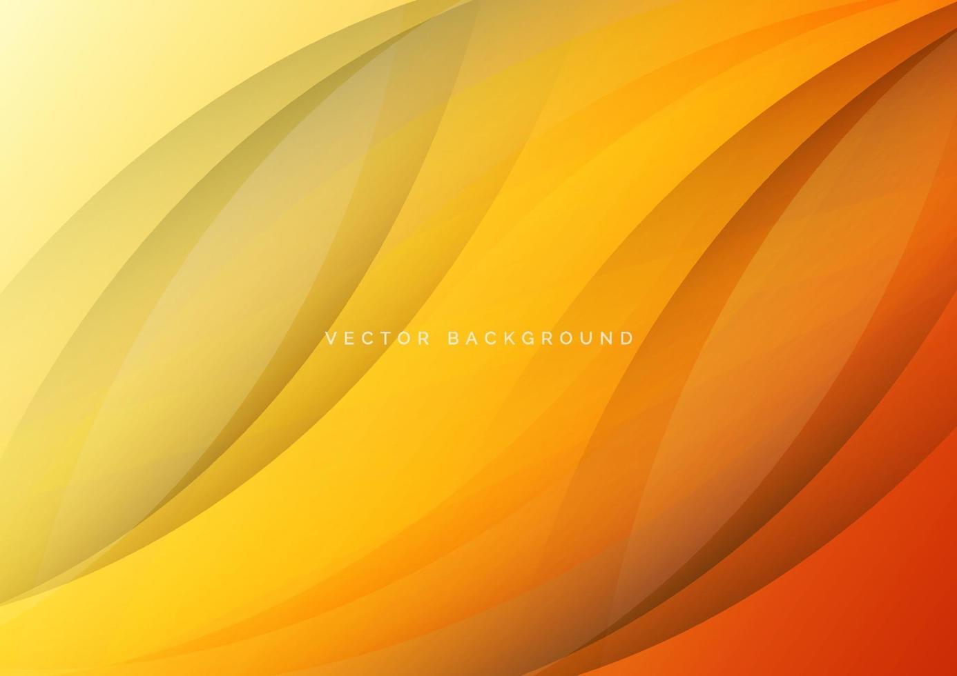 Abstract modern yellow and orange gradient curved background. vector