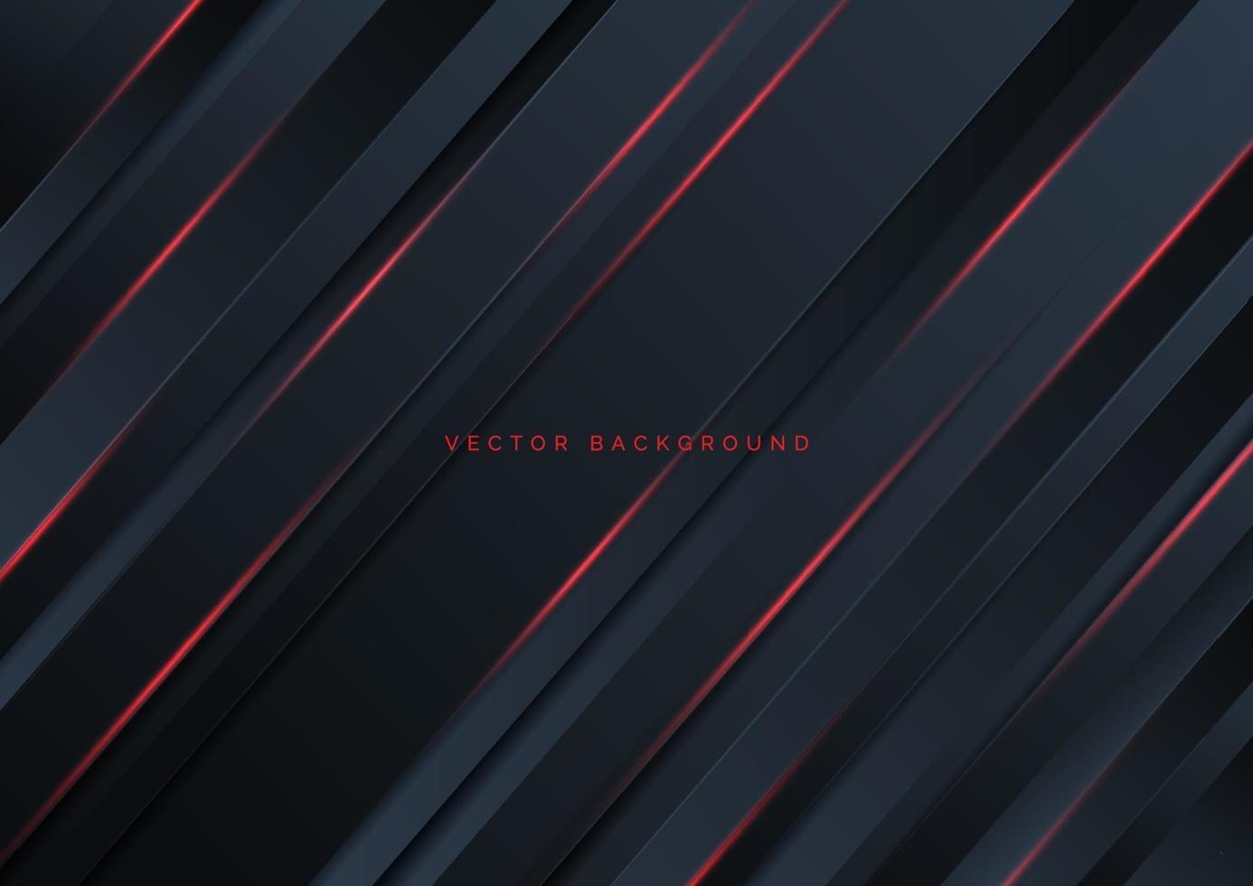 Abstract template dark stripes with red neon light with copy space for text. technology concept. vector