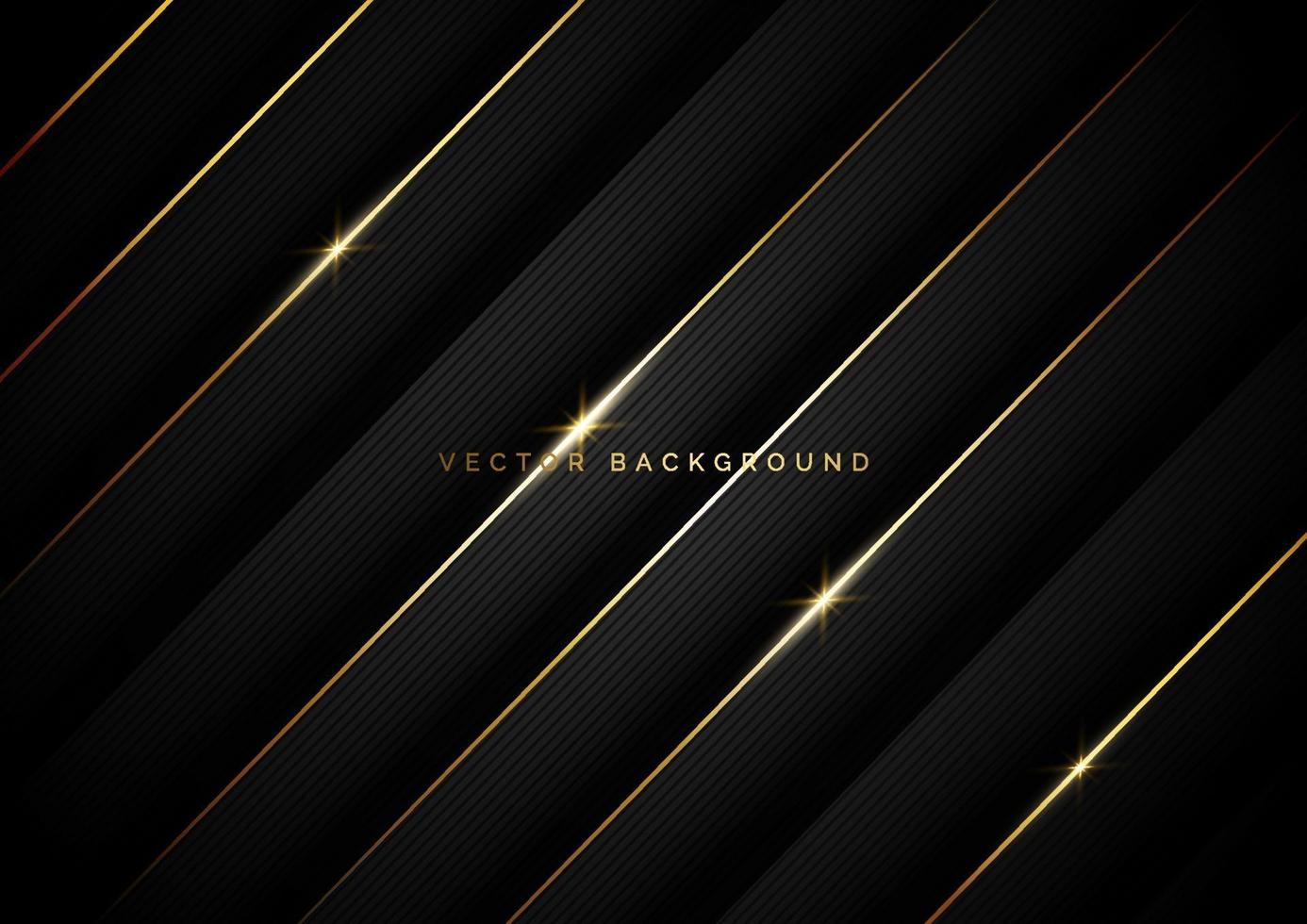 Abstract template black geometric diagonal background with golden line. Luxury style. vector