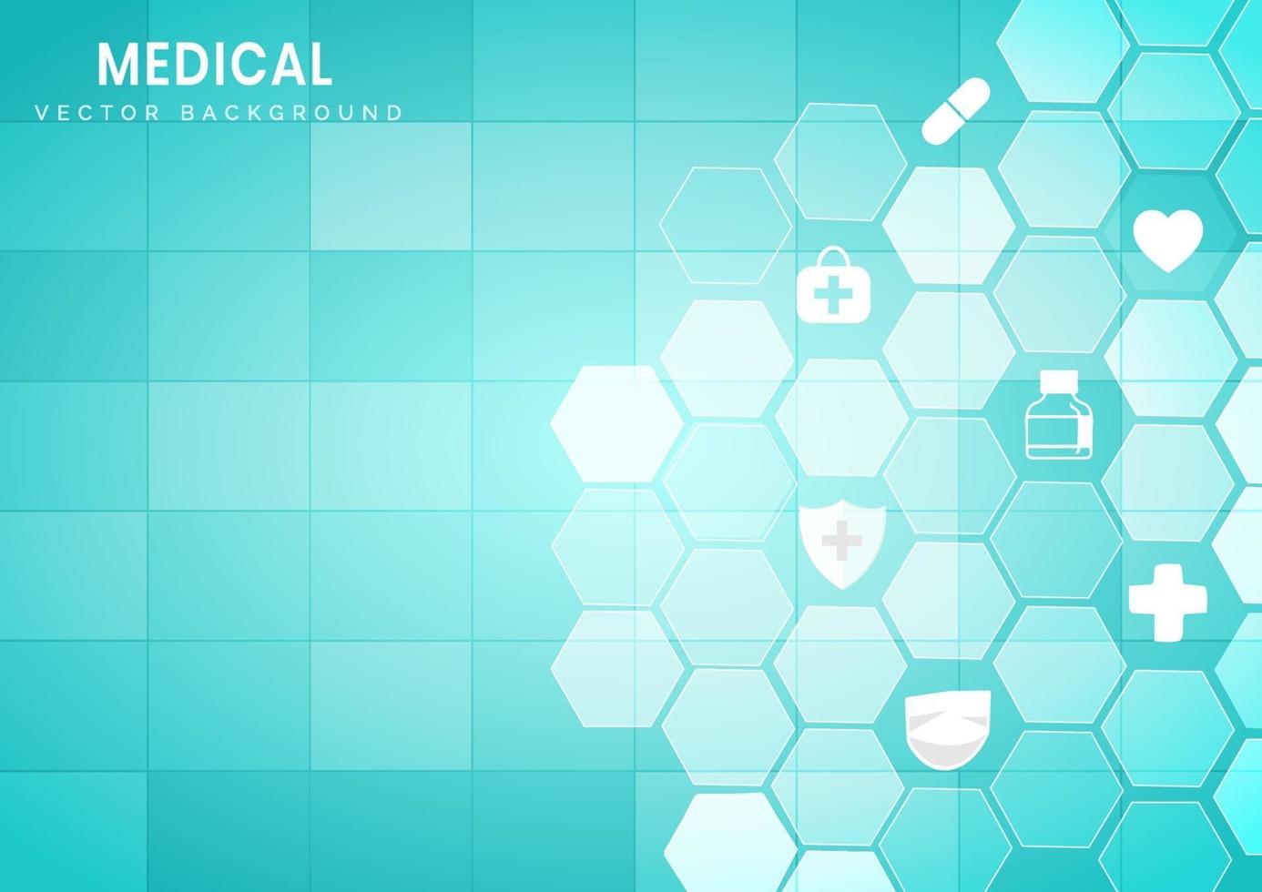 Abstract blue hexagon pattern background.Medical and science concept and health care icon pattern. vector