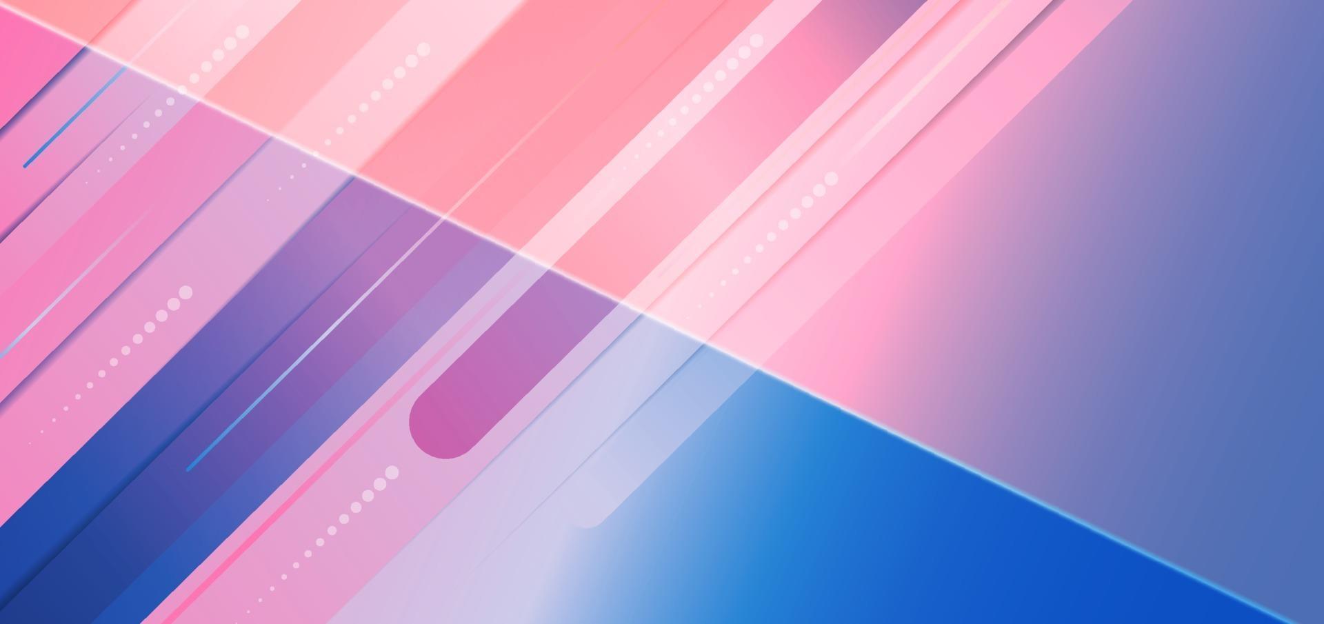 Abstract pink blue gradient diagonal geometric overlapping background. vector