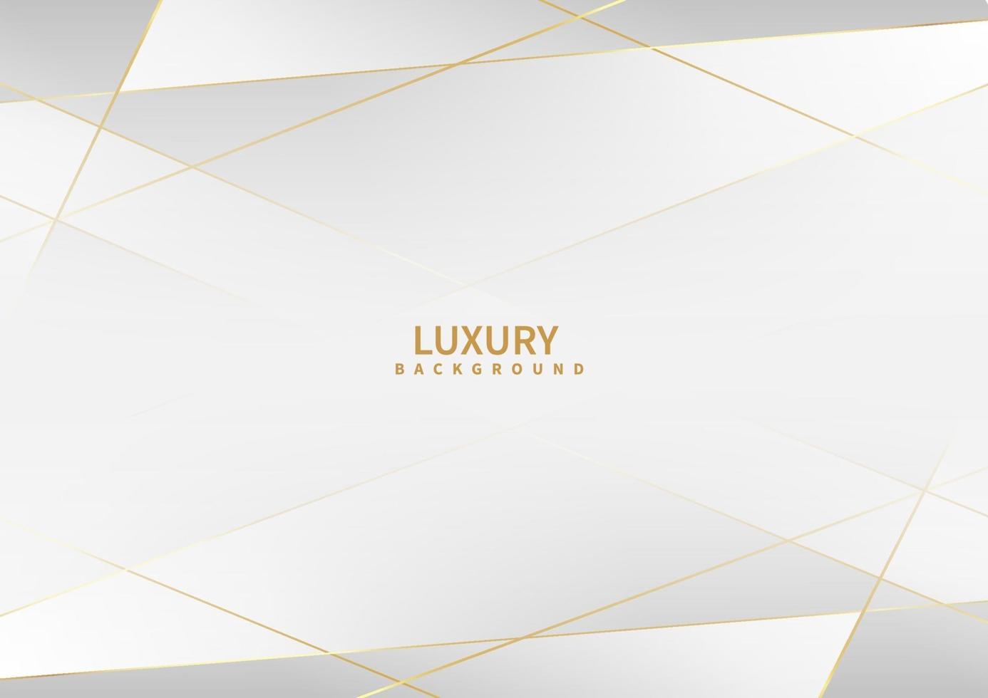 Abstract white background with golden line luxury. vector