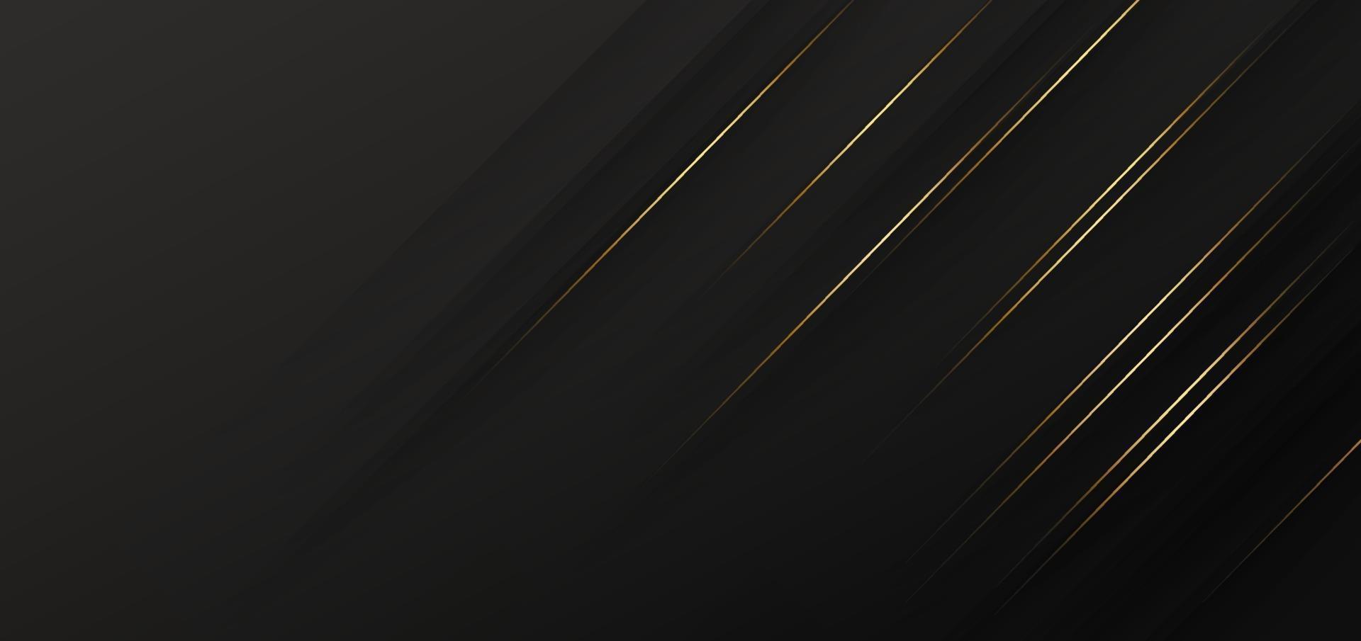 Abstract template black geometric diagonal background with golden line. Luxury style. vector