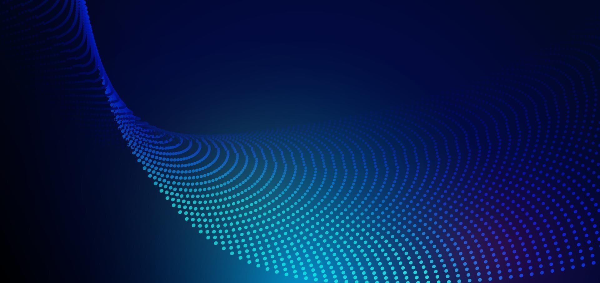 Abstract futuristic particle lines mesh on blue background with light effect. Technology concept. vector